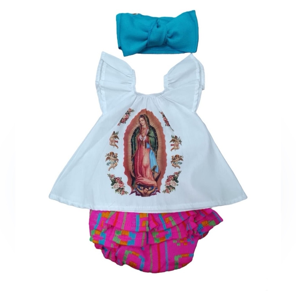 Our Lady of Guadalupe Girls Outfit 3pc Set